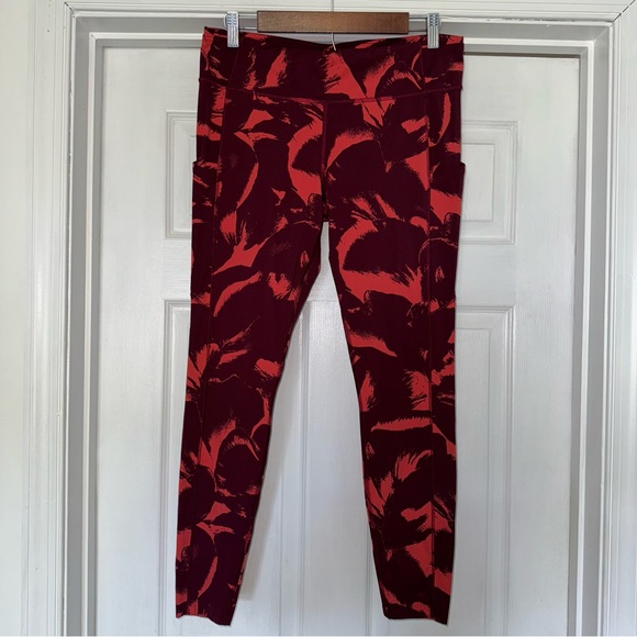 Lululemon Fast and Free Leggings Coral Deep Ruby 12 Pockets - Picture 5 of 10